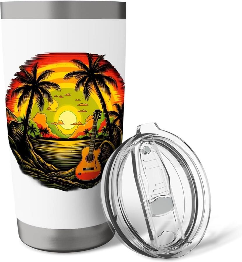 Gitaar mok met Rasta design
