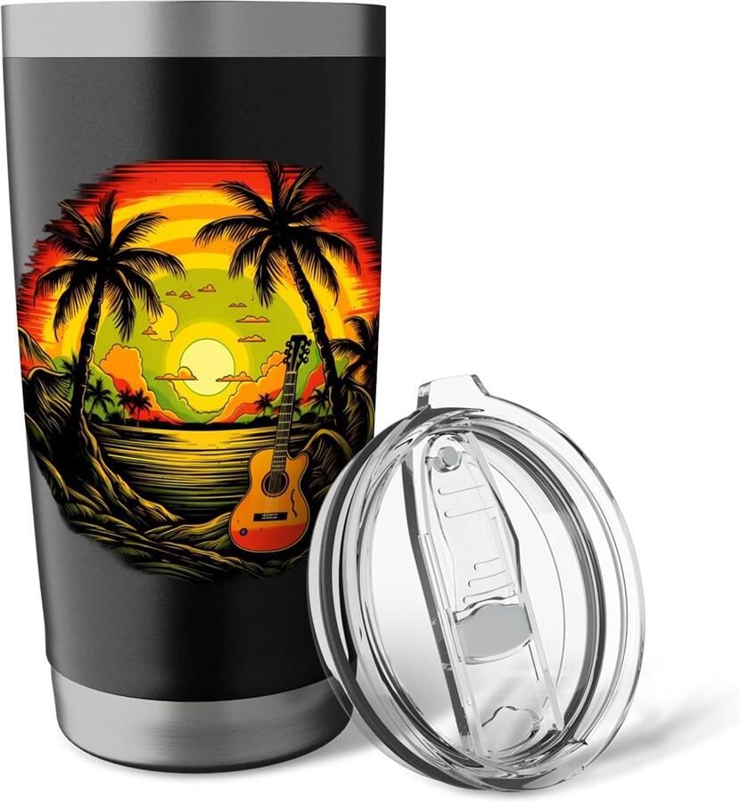 Gitaar mok met Rasta design