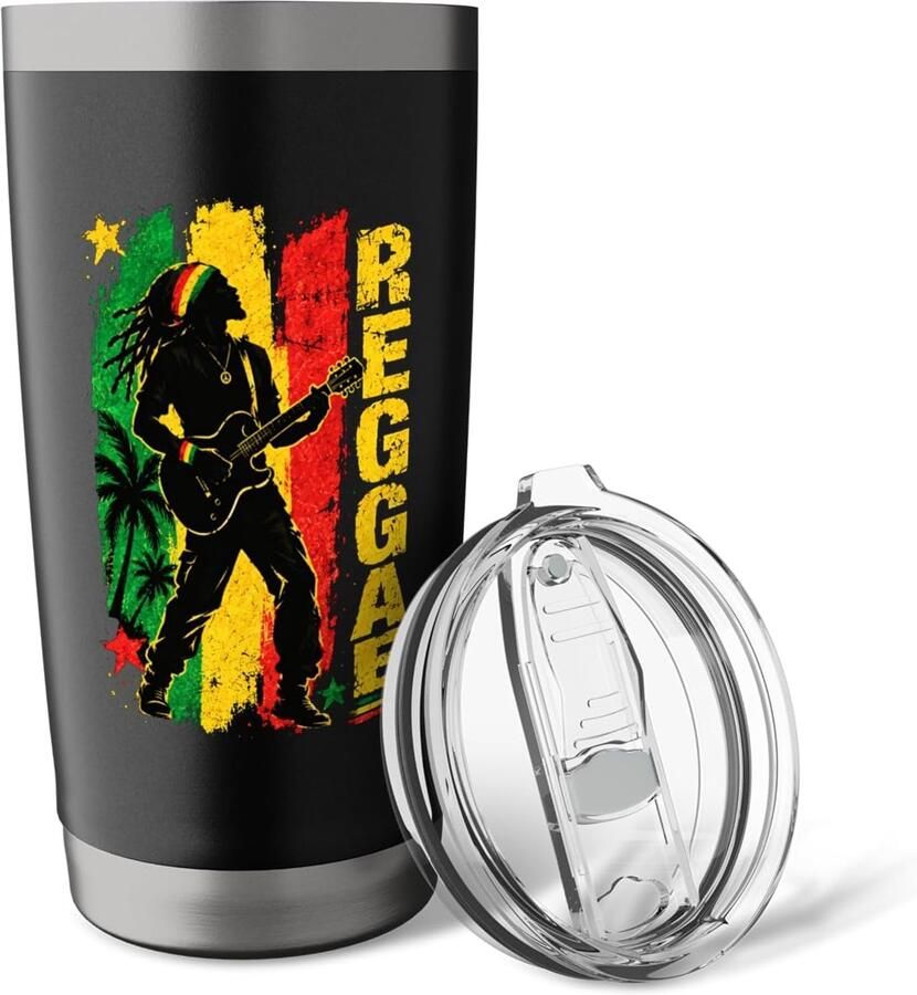 Gitaar Rasta Pride Jamaica dubbele wand thermobeker