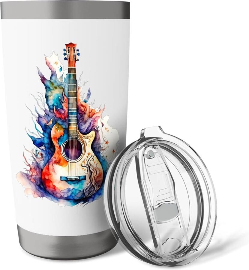 Gitaar thermobeker met dubbele wand