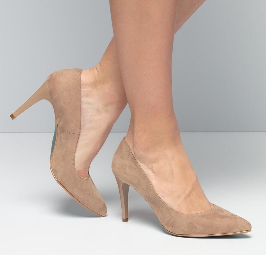 Giulia Pumps Taupe ImitatiesuÃ¨de 140323 Dames Imitatiesuède - Foto 3