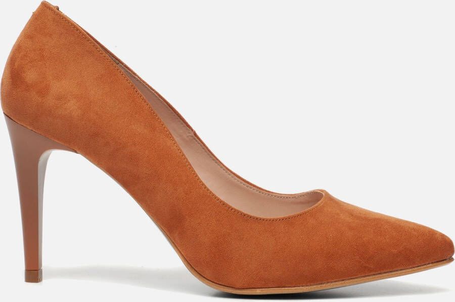 Giulia Pumps Hakken Dames Imitatiesuède Cognac