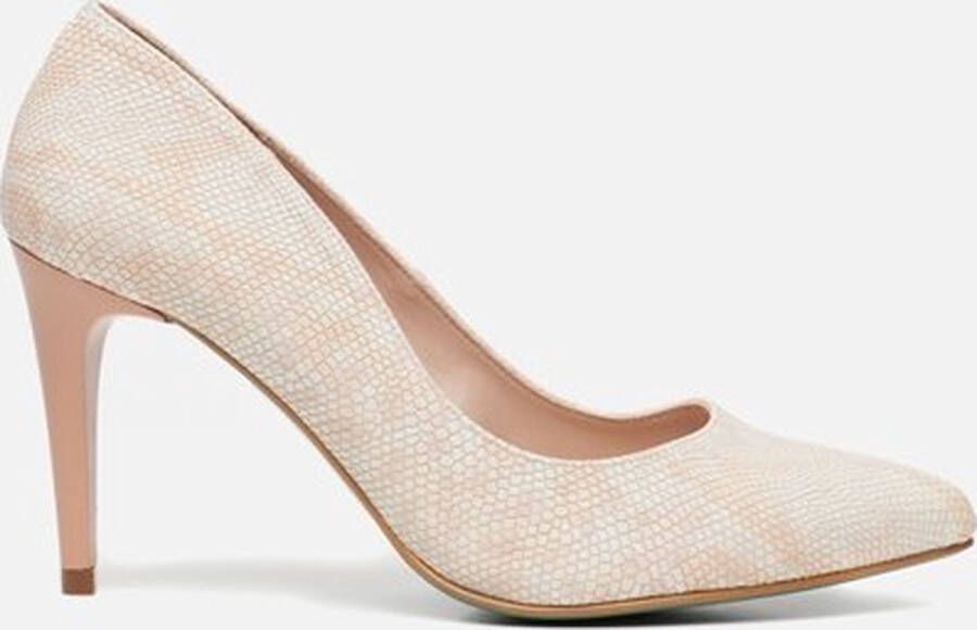 Giulia Pumps roze slangenprint -let op valt klein bestel een maatje groter