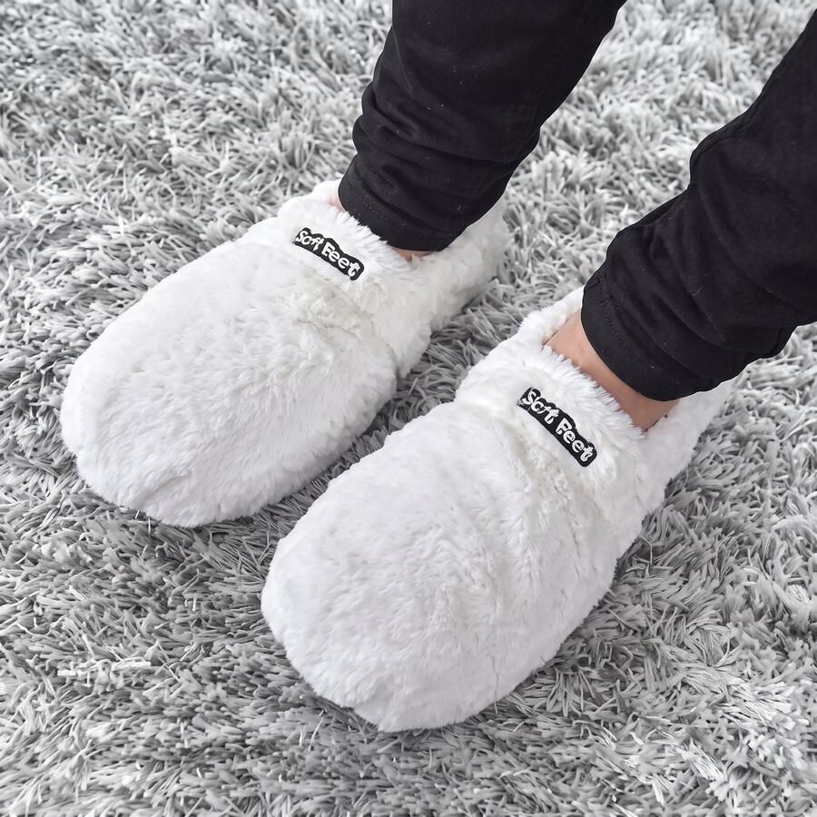 Gizzys MikaMax Magnetron Sloffen Deluxe Hot Feet Sloffen Magnetron Sokken One Size Fits All Lavendel Lijnzaad Snel en Makkelijk Opgewarmd Wit - Foto 3