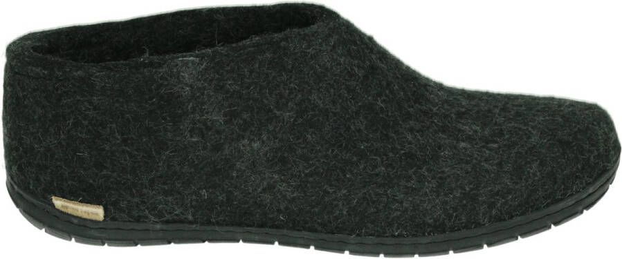 Glerups Warme Vilten Pantoffel Zwart Rubber Zool ar-02-02