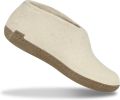 Glerups Lage Wollen Sloffen Leren Zool Wit - Wit