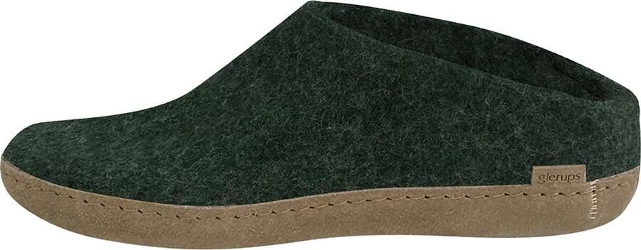 Glerups Groene wollen pantoffels Green