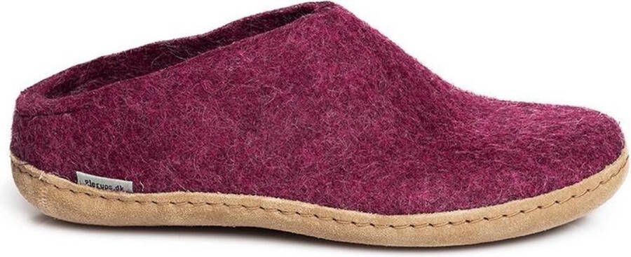Glerups Slipper met leren zool-Cranberry