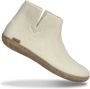 Glerups Hoge Wollen Sloffen Leren Zool Wit - Thumbnail 1