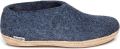 Glerups Huisschoenen 'Ledersohle' donkerblauw - Blauw
