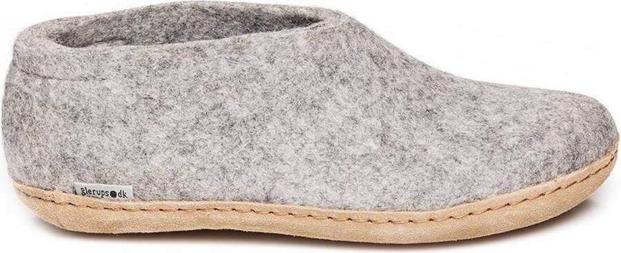 Glerups Schoen met leren zool-Grijs