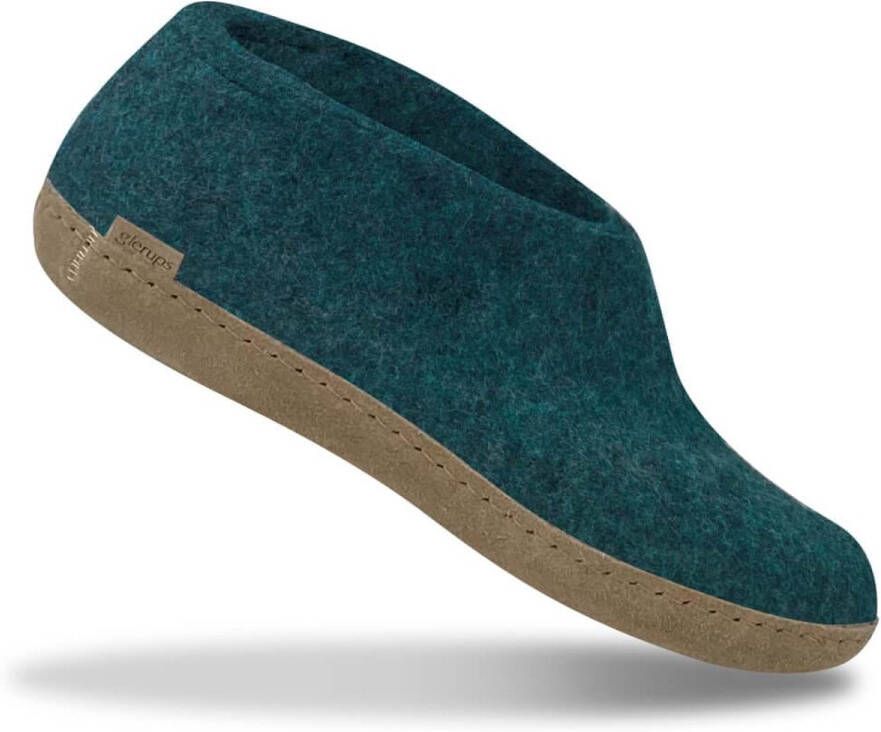 Glerups schoen laag model leren zool kleur Petrol