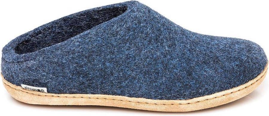 Glerups Denim Slip-On met Leren Zool Blue Heren