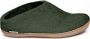 Glerups Slipper met leren zool-Groen - Thumbnail 1