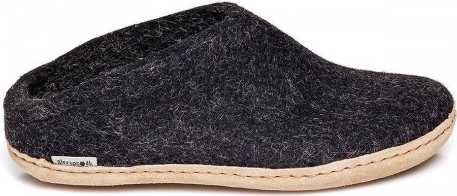 Glerups Slipper met leren zool-Zwart