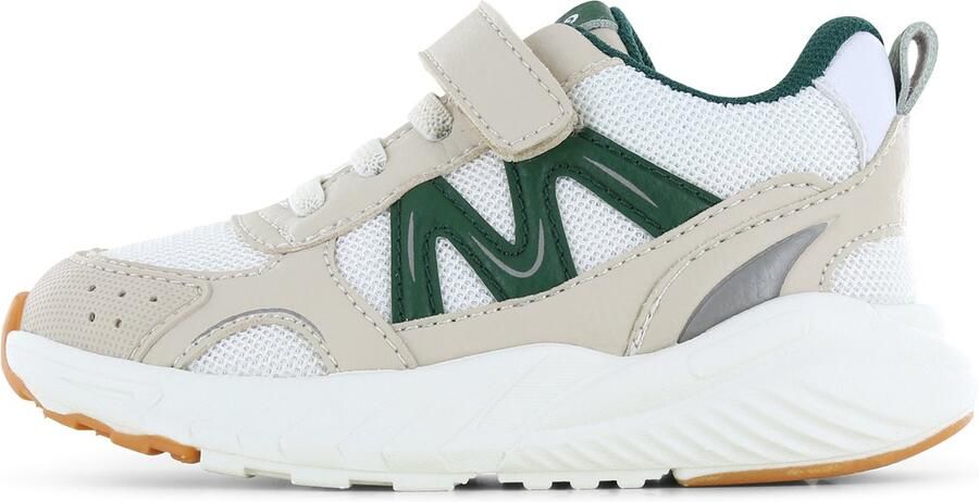 Go Banana's Beige Sneaker Sneakers Kinderen Jongens Beige Green Microfiber leer