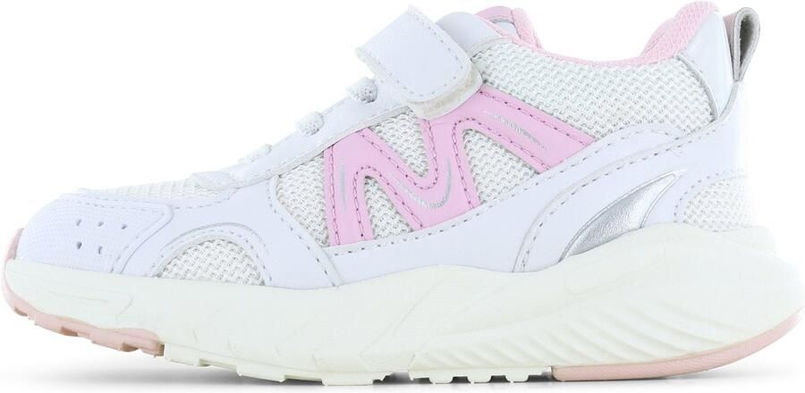 Go Banana's Witte Sneaker Sneakers Kinderen Meisjes White Pink Microfiber leer