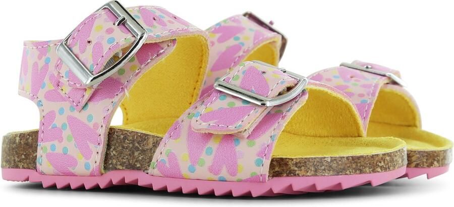 Go Banana's Sandaal Happy Hearts Sandalen Kind Meisjes Pink Microleer - Foto 3