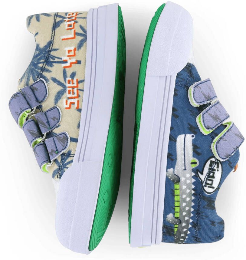 Go Banana's Sneakers Jongens Blue Beige Canvas Go Banana'