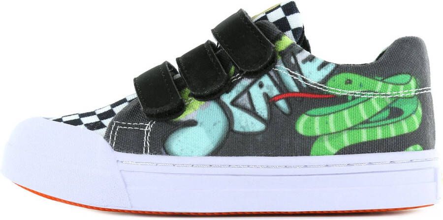 Go Banana's Sneakers Jongens grey green black Canvas Go Banana'