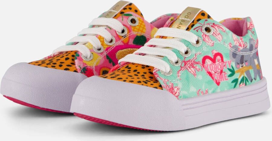 Go Banana's Sneakers Meisjes Green Pink Canvas