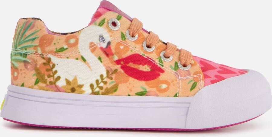 Go Banana's Sneakers Meisjes Orange Leopard Canvas Go Banana'