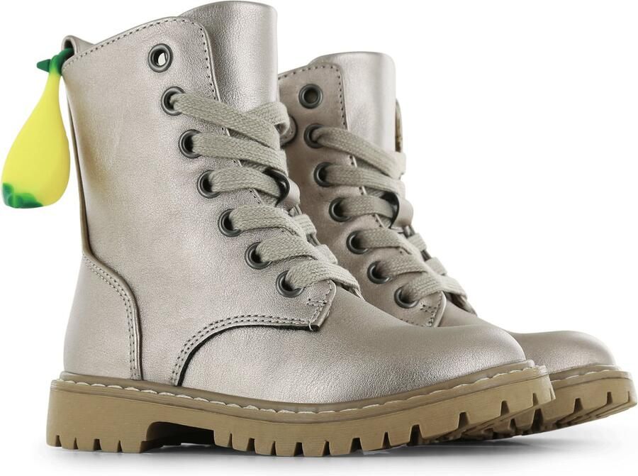 Go Banana's Veterschoenen Meisjes Champagne Metallic Alcantara - Foto 4