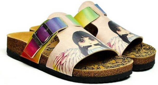 GOBY Angel Girl Dames Slippers Handgemaakt Vegan Leer Comfortabel