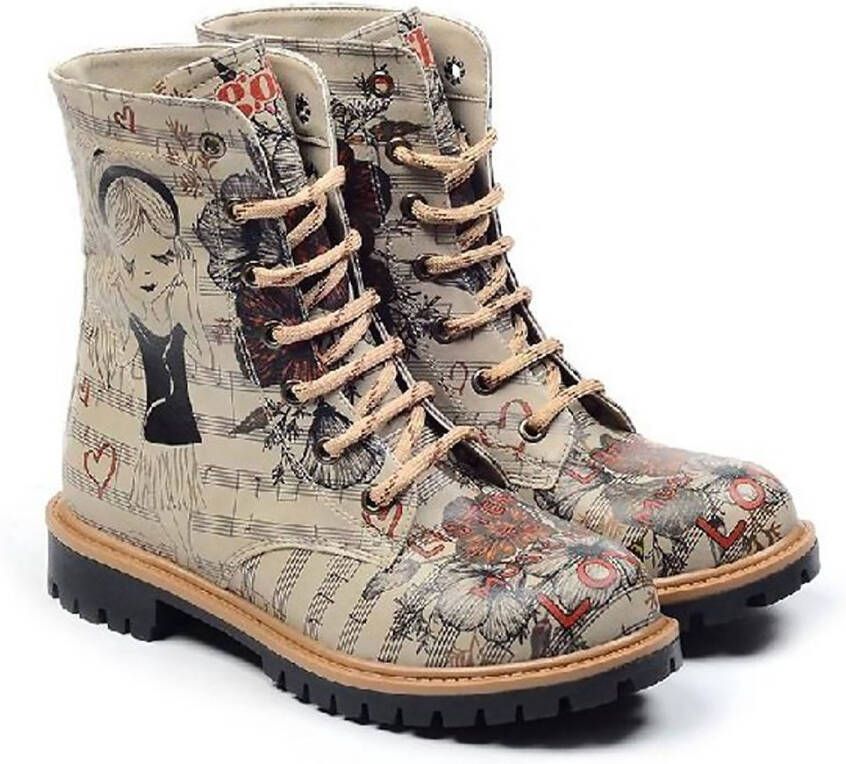 GOBY Artistic Lace-Up Boots Handgemaakt Uniek Design Vegan Comfort