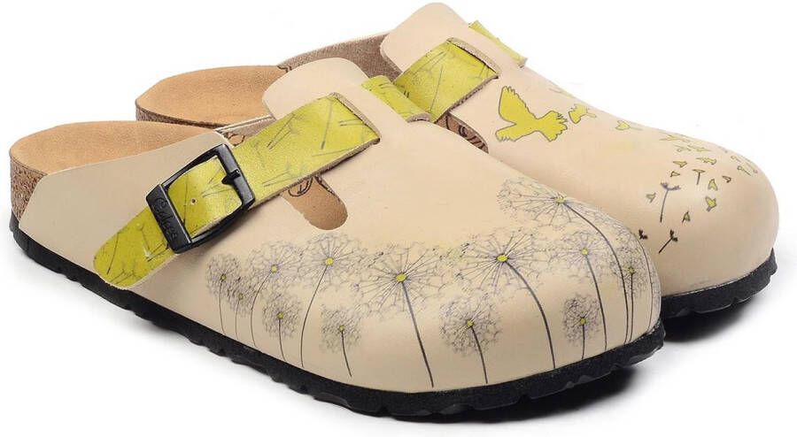 GOBY Dandelion Dames Clogs Vegan Leer Handmade Kleurrijk