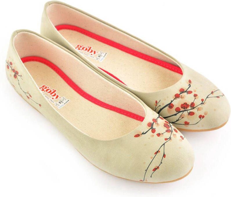 GOBY Blossom Whisper Ballerina s Handmade Vegan Leer Dames