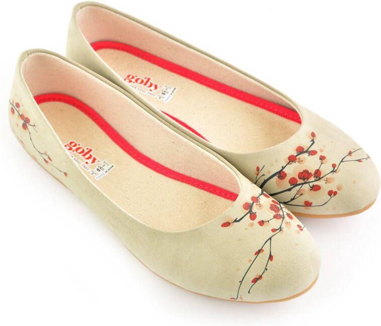GOBY Blossom Whisper Ballerina s Handmade Vegan Leer Dames