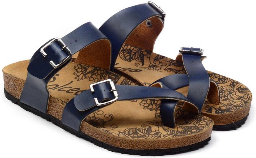 GOBY Blue Slippers Sandalen -Hoge kwaliteit Handmade