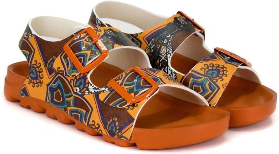 GOBY Bohemian Dames Sandalen Etnisch Print Vegan Leer