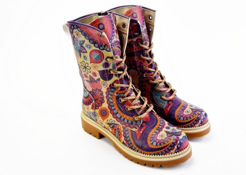 GOBY Bohemian Vibes Dames Veterboots Handgemaakt Vegan Leer