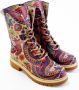 GOBY Bohemian Vibes Dames Veterboots Handgemaakt Vegan Leer - Thumbnail 2