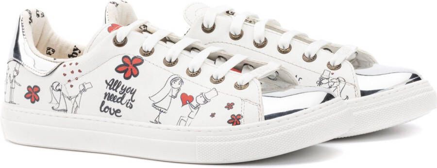 GOBY Bride and Gloom Sneakers Sneaker Damessneaker Damessneakers Hoge kwaliteit Handmade White bride and groom - Foto 2