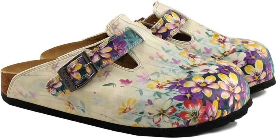 GOBY Clogs met Bloemenprint Handgemaakt Premium Kwaliteit