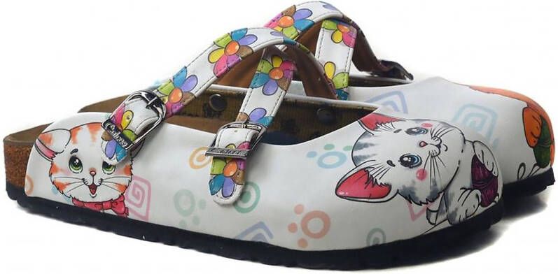 GOBY Clogs met Cats With Yarn Handgemaakt Hoge Kwaliteit