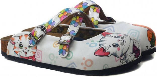 GOBY Clogs met Cats With Yarn Handgemaakt Hoge Kwaliteit