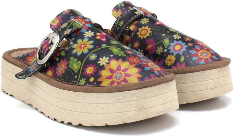 GOBY Clogs met Colored Flowers Handgemaakt Hoge Kwaliteit