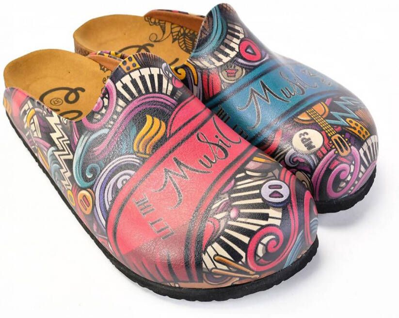 GOBY Clogs met Muziekprint Handgemaakt Premium Kwaliteit