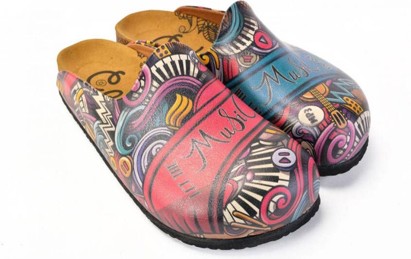 GOBY Clogs met Muziekprint Handgemaakt Premium Kwaliteit