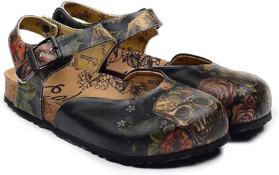 GOBY Clogs met Schedelprint Handgemaakt Premium Kwaliteit