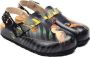 GOBY Tropical Clogs Dames Vegan Leer Vogel en Bladeren Print - Thumbnail 1
