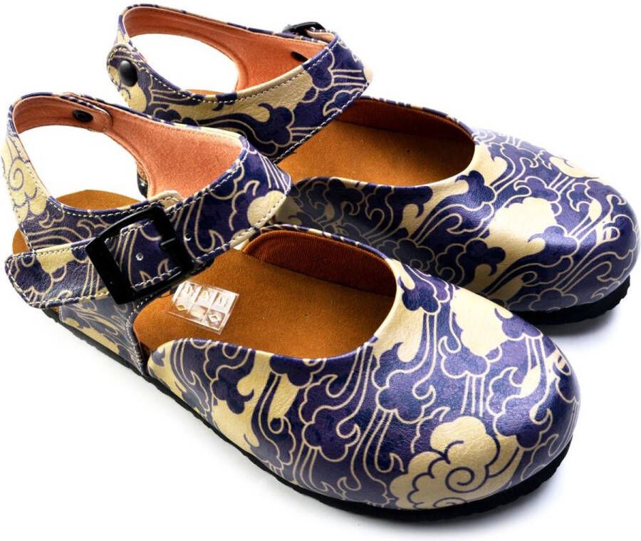 GOBY Clogs met Wolken Handgemaakt Hoge Kwaliteit Meisjesprint