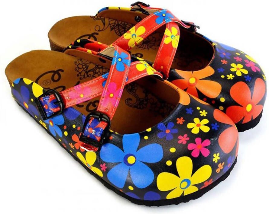 GOBY Clogs met Colorful Flowers Ontwerp Handgemaakt Hoge Kwaliteit