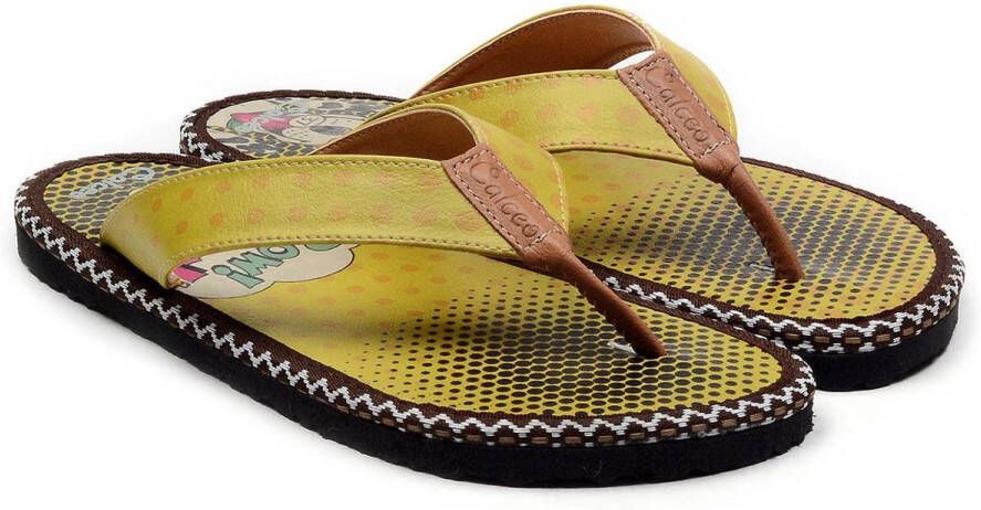 GOBY Colorful Flip-Flops Vegan Leer