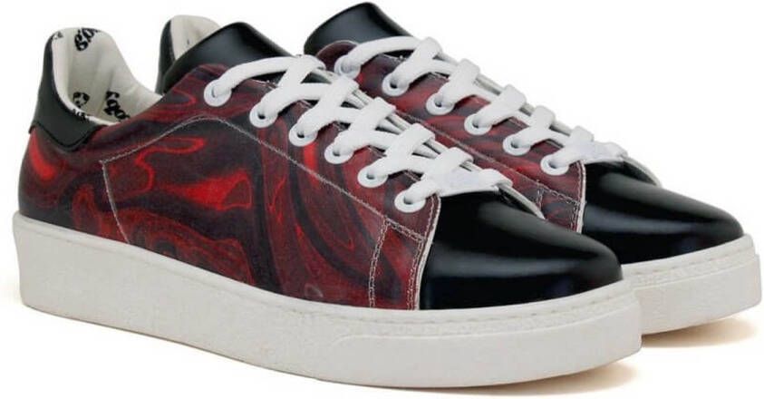 GOBY Crimson Marble Dames Sneakers Handmade Vegan