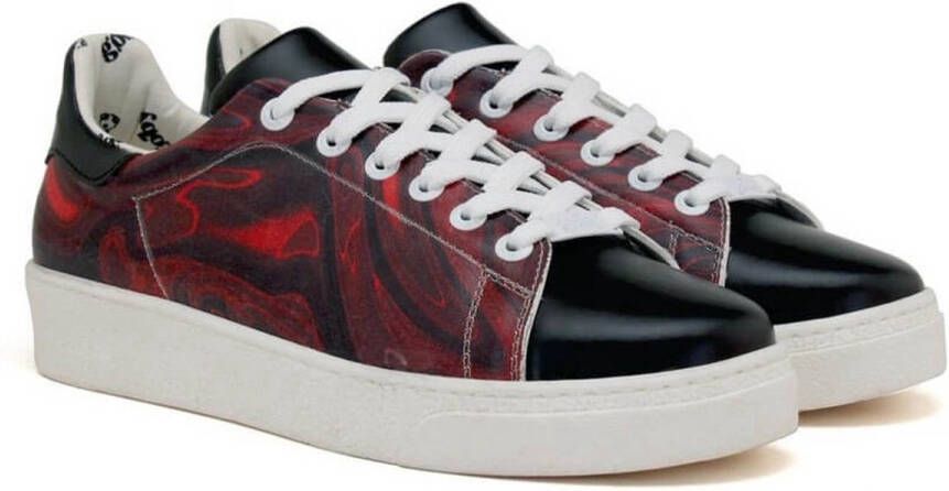 GOBY Crimson Marble Dames Sneakers Handmade Vegan